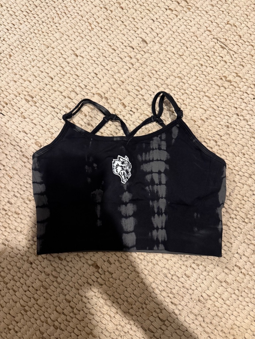 Darc Sport Black & Gray Tie-Dye sports bra
